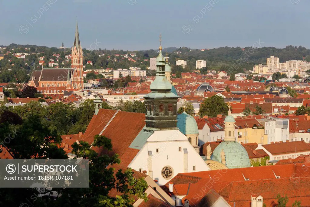 Austria, Styria, Graz, View of Cathedral and Mausoleum