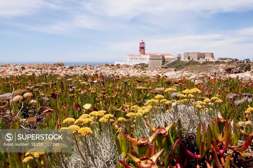 Portugal, View of lighthouse at Cabo de Sao Vicente