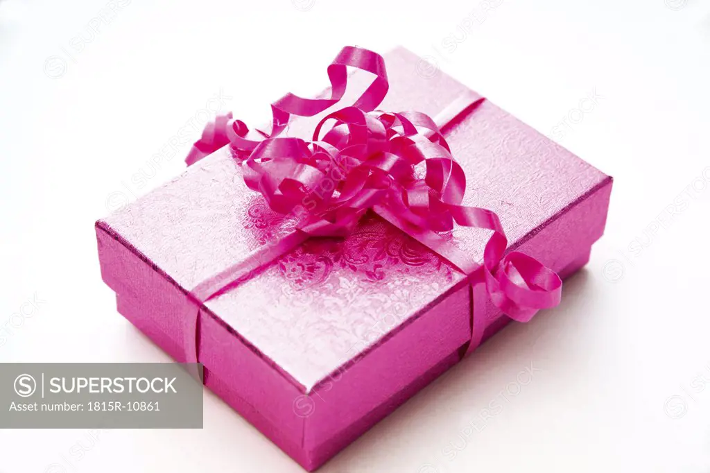 Gift wrapped with pink wrapping paper