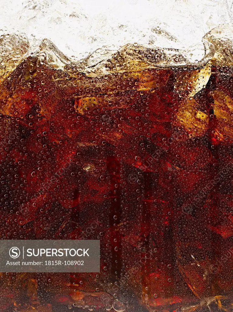 Glass of cola, close up