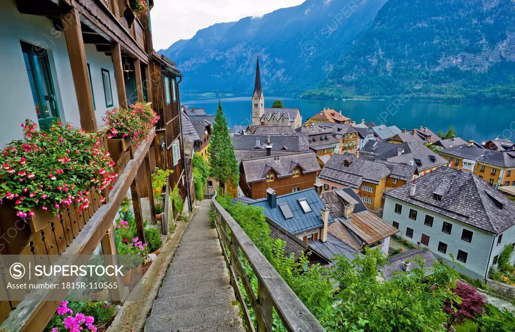 Austria, Upper Austria, View of village