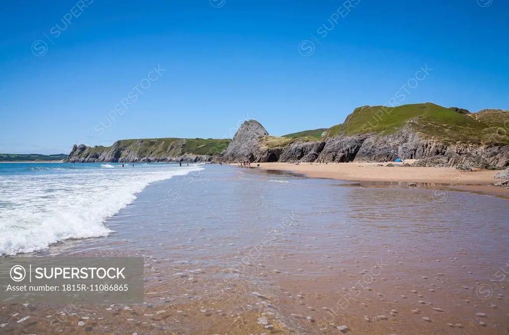 United Kingdom, Wales, Gower Peninsula, Three Cliffs Bay, Area of Outstanding Natural Beauty
