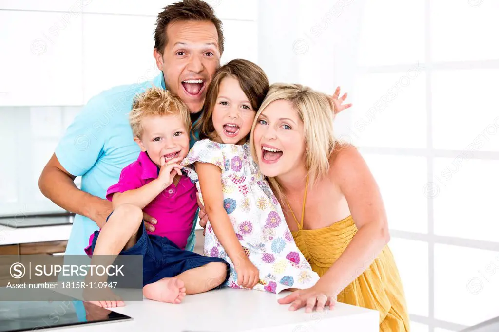 Germany, Playful family, smiling, portrait