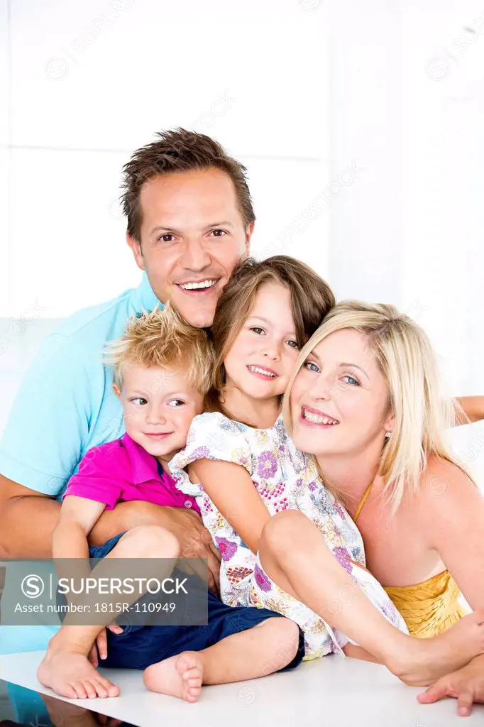Germany, Close up of family, smiling, portrait
