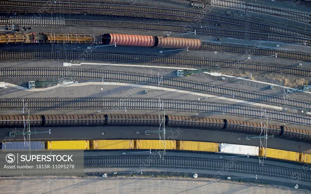 Germany, Aachen, aerial view of freight yard