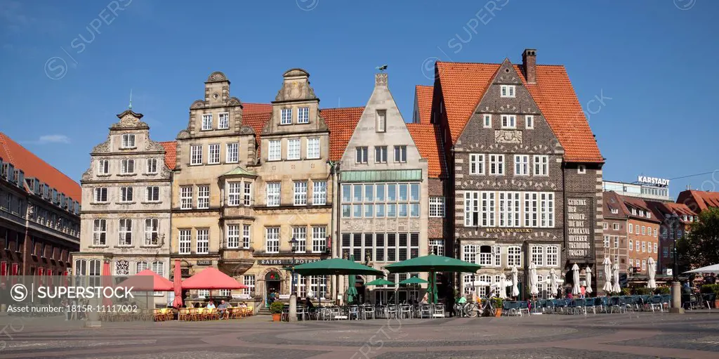Germany, Bremen, Market square, Row of historical houses