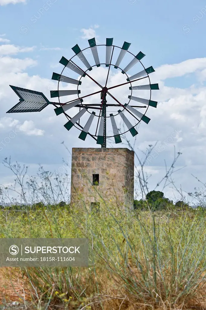 Spain, Mallorca, View of windmill