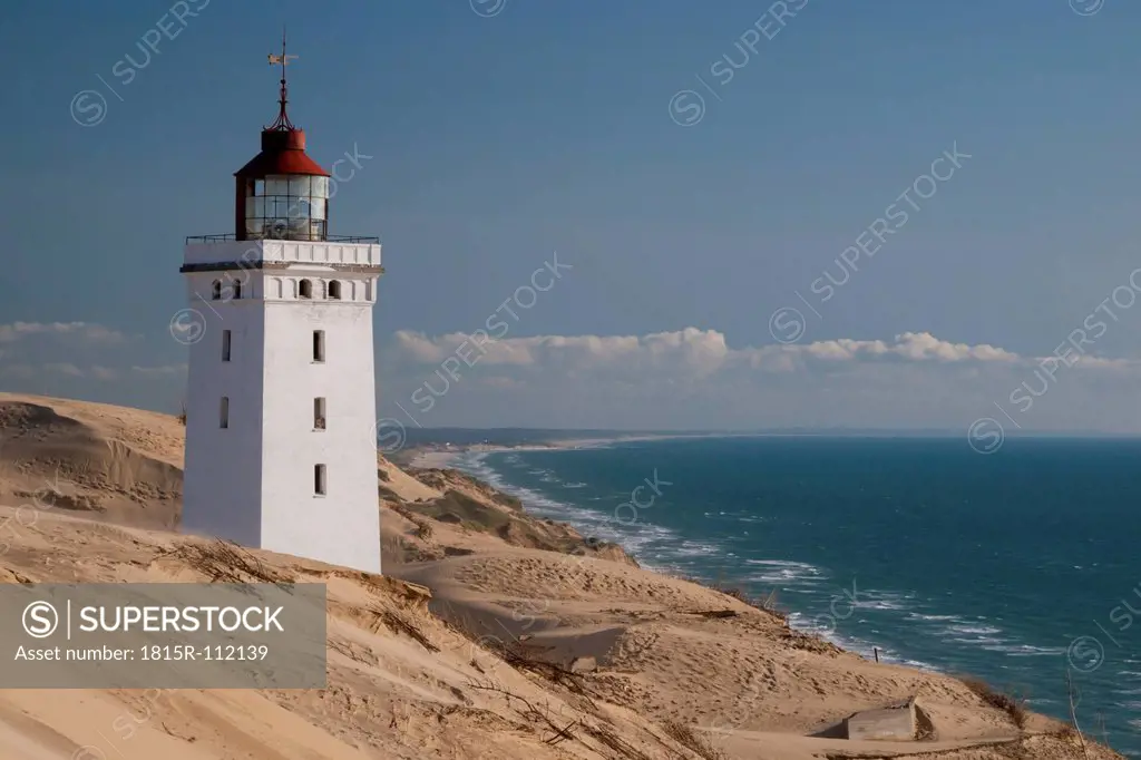 Denmark, View of Rubjerg Knude light house at North Sea