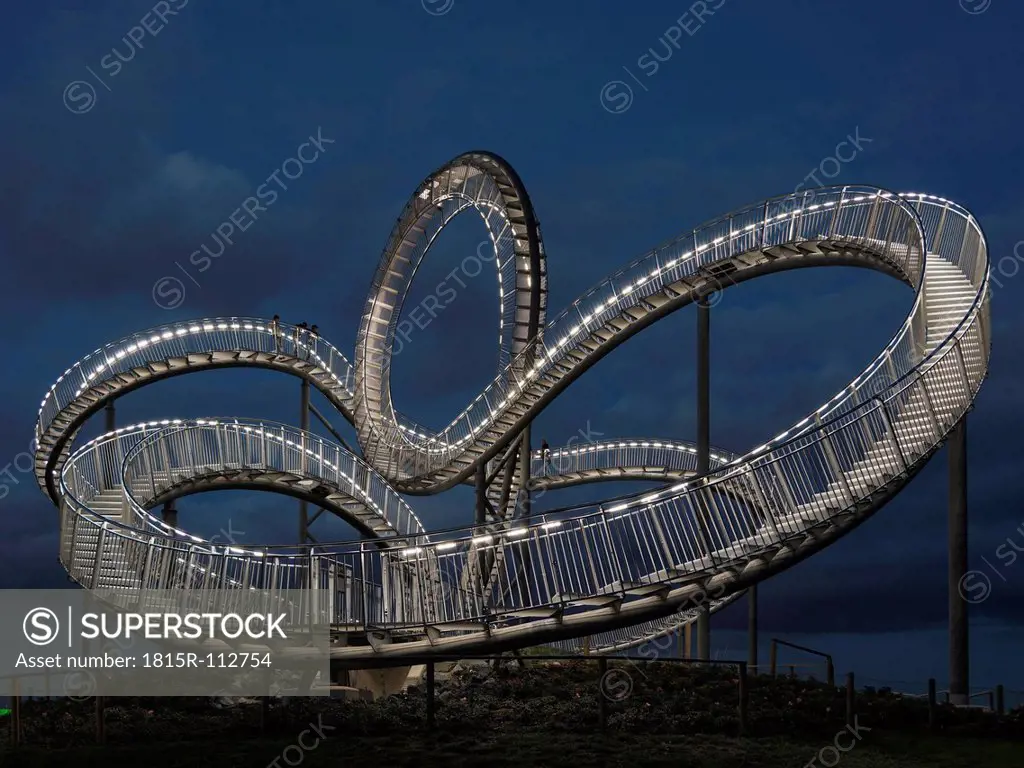 Germany, Duisburg, View of Tiger and Turtle art installation at Angerpark