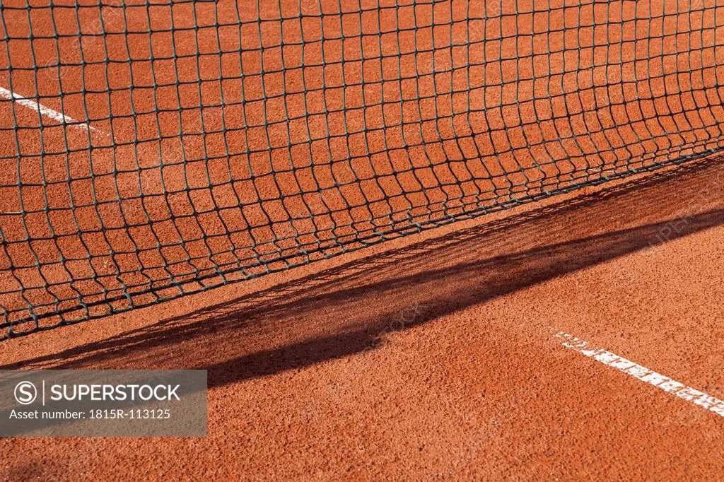 Germany, Munich, Net at tennis sand court