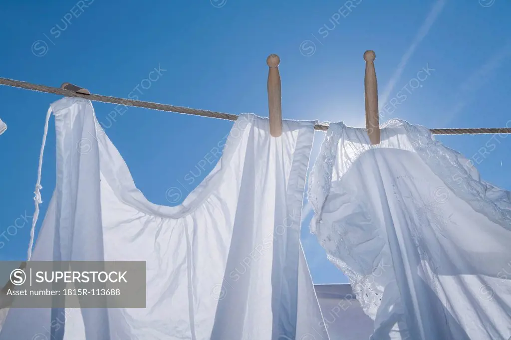 Germany, Drying clothes on washing line