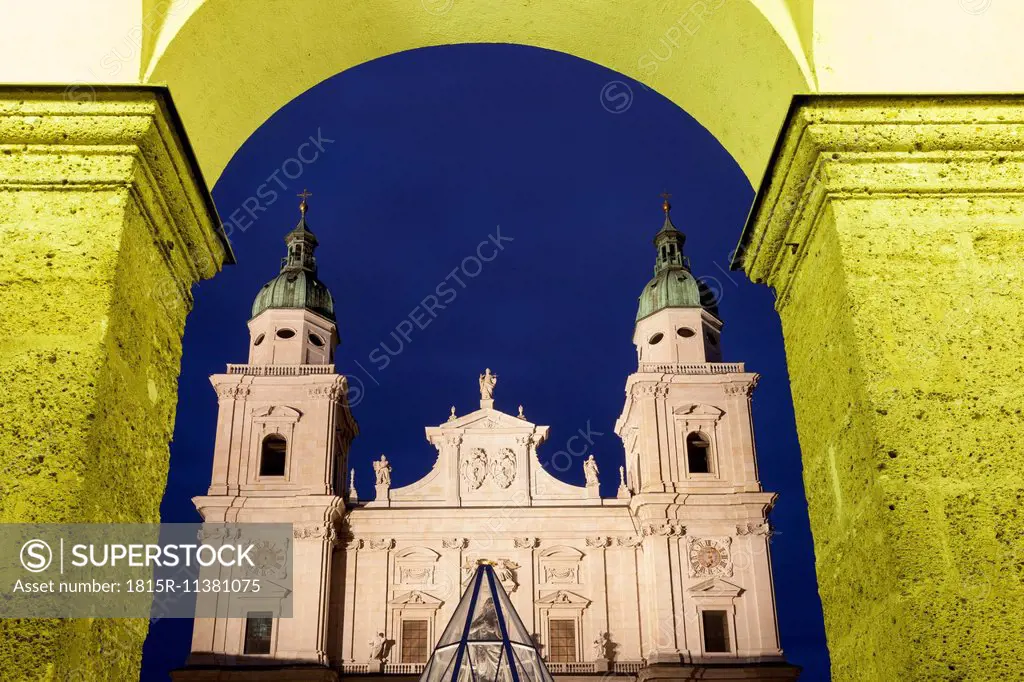 Austria, Salzburg, View of Salzburg Cathedral