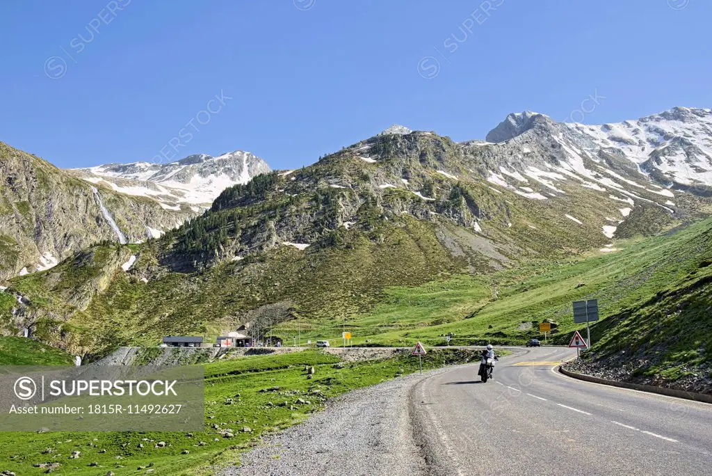 France, Central Pyrenees, Hautes-Pyrenees, Mountain road