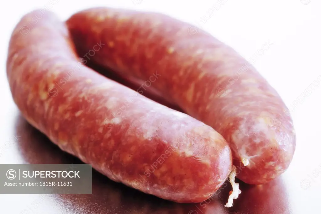Minced pork sausage, close-up