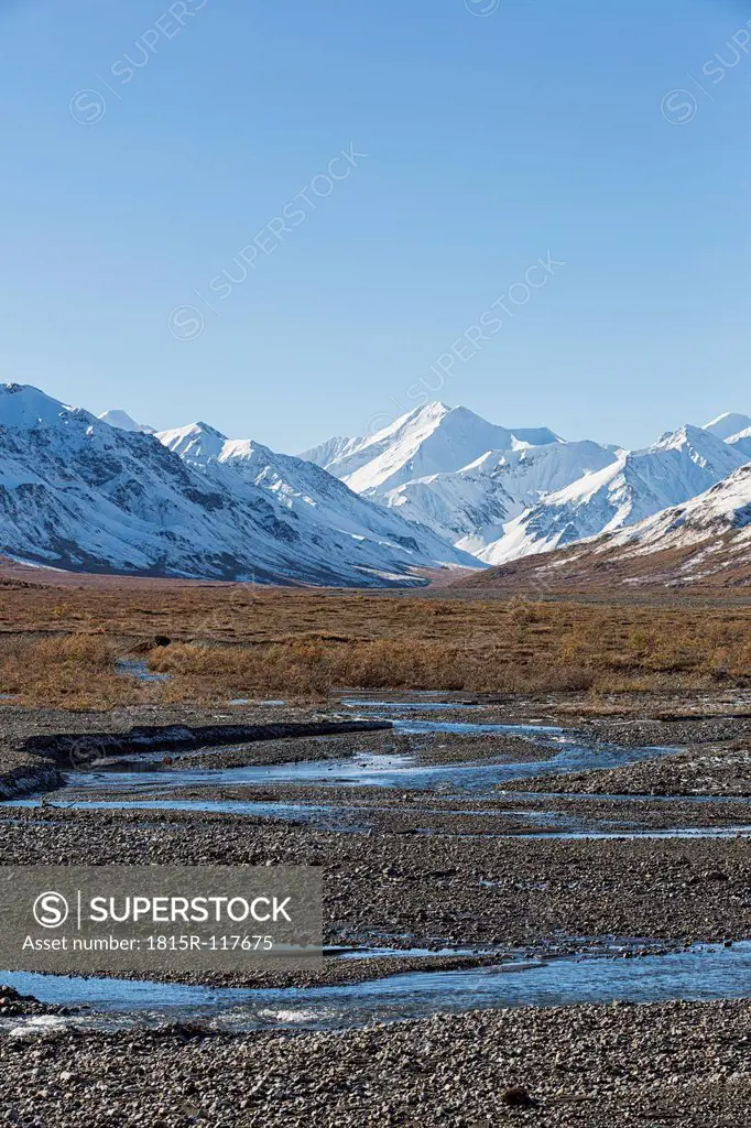 USA, Alaska, View of Toklat River at Denali National Park