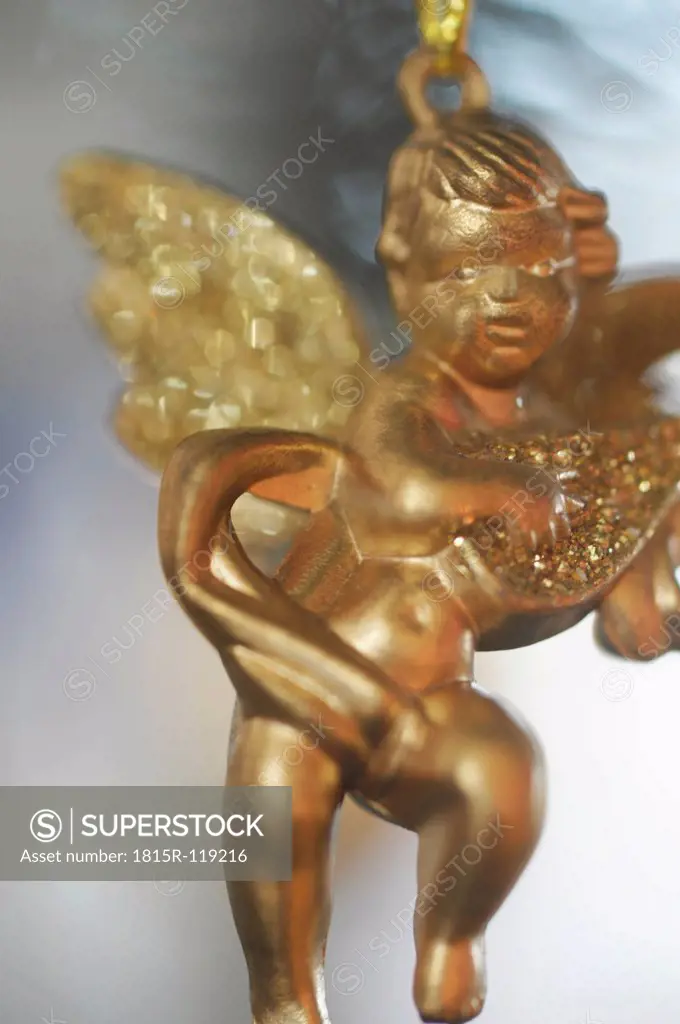 Christmas decoration with angel, close up
