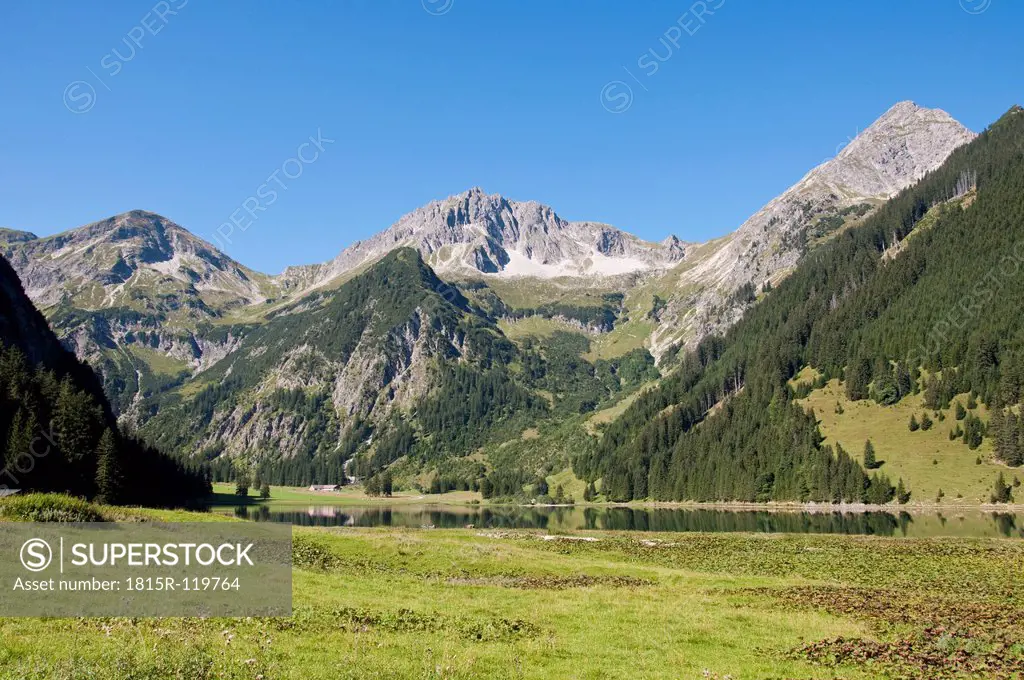 Austria, View of Lake Vilsalpsee