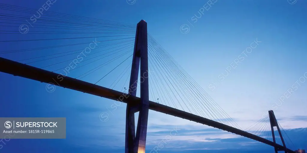 Canada, British Columbia, Vancouver, Modern bridge against sky