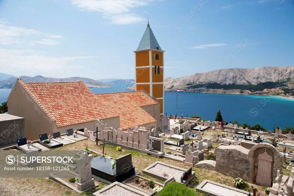 Croatia, View of cemetery at St. Ivan church