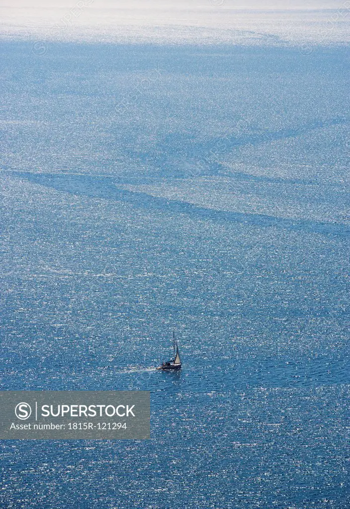 Croatia, View of adriatic sea with sailboat