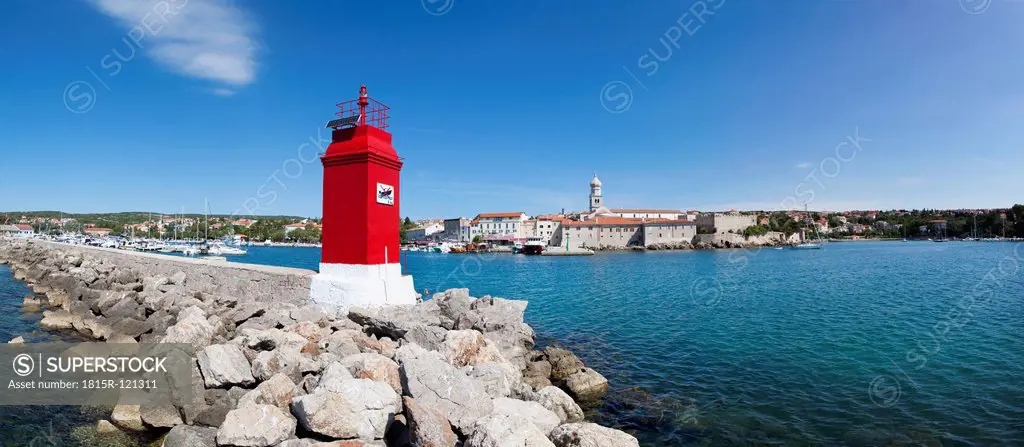 Croatia, View of lighthouse at Adriatic Sea