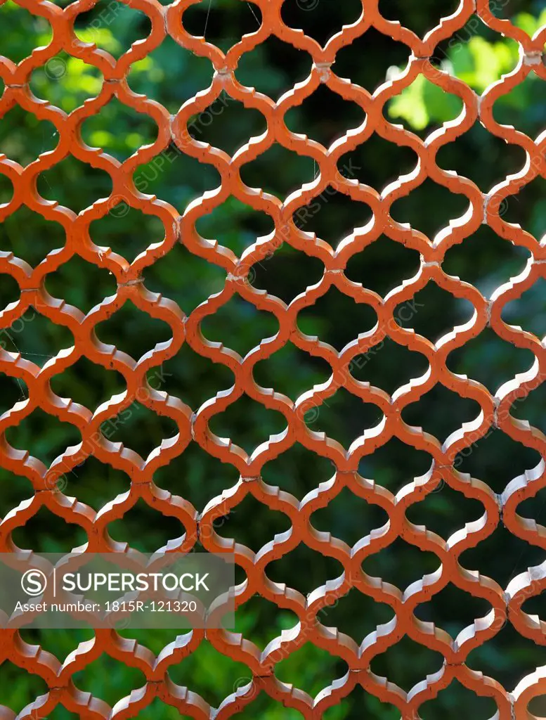 Croatia, Structure of red fence, close up