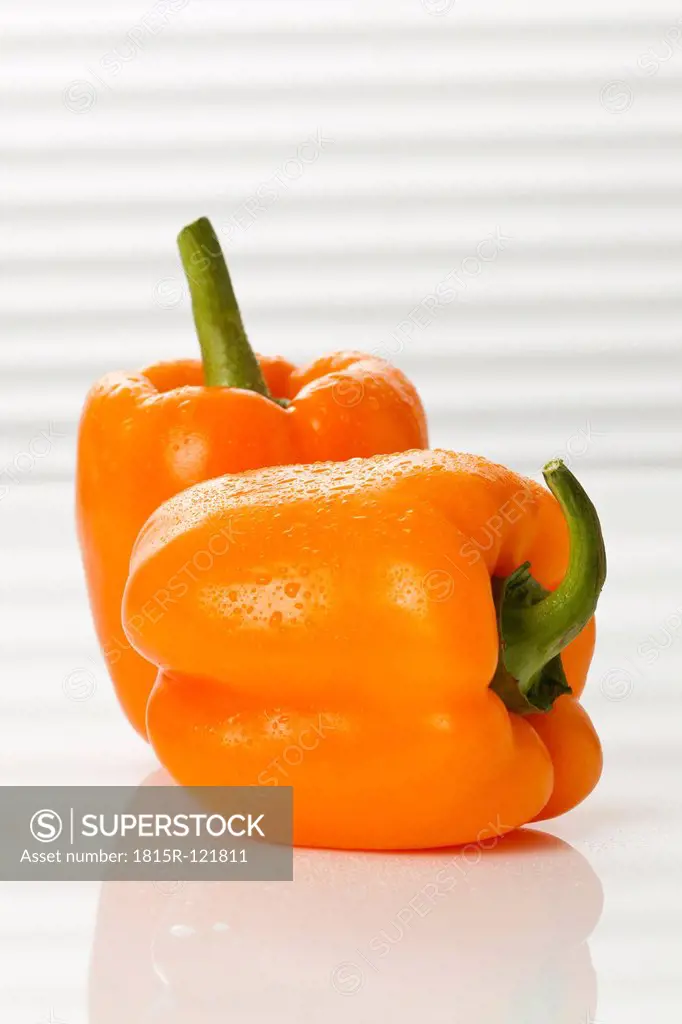 Orange paprikas, close up