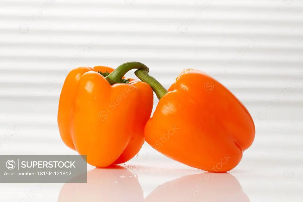 Orange paprikas, close up
