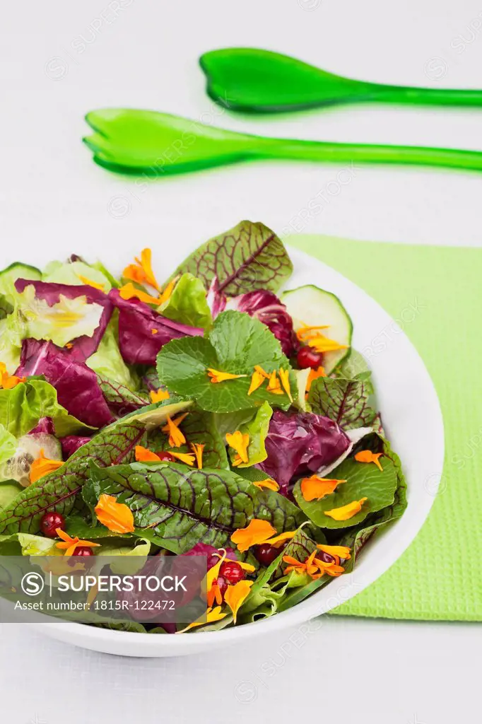 Bowl of fresh salad, close up