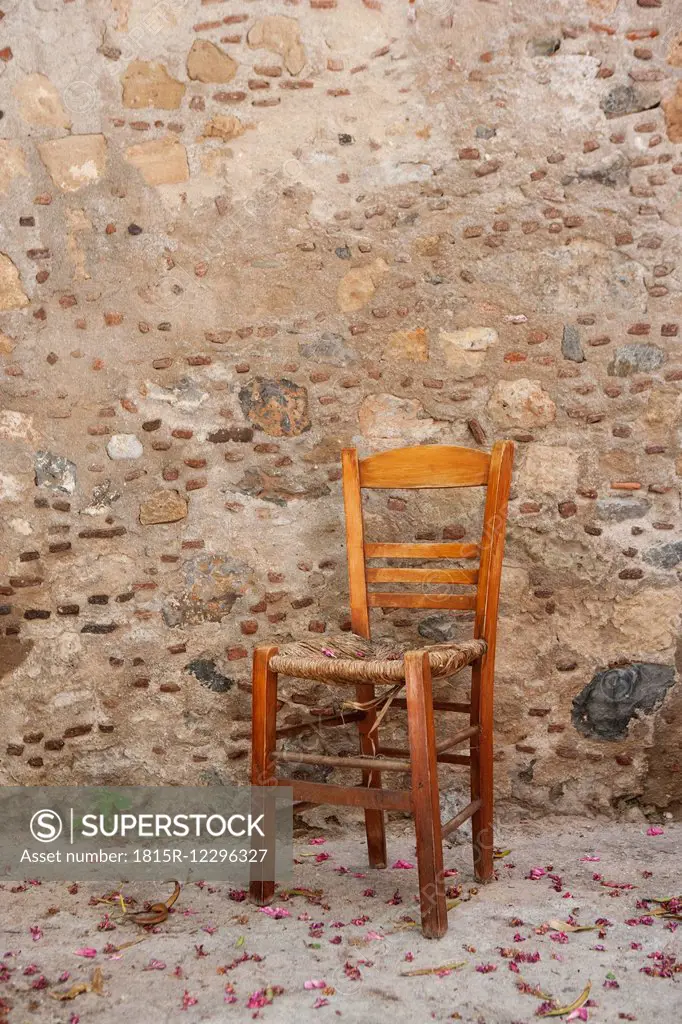 Greece, Monemvasia, chair in old town