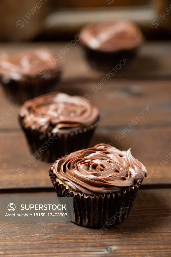 Cupcakes with chocolate ganache