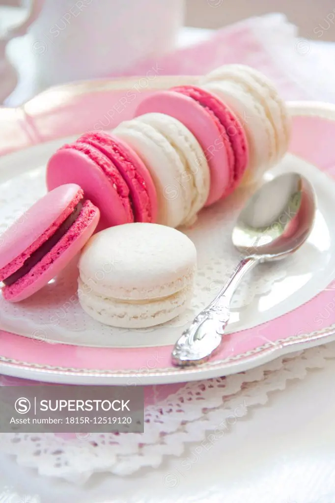 Cocos and blackberry macarons