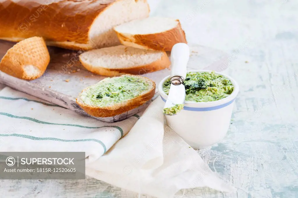 Wild garlic butter and french bread