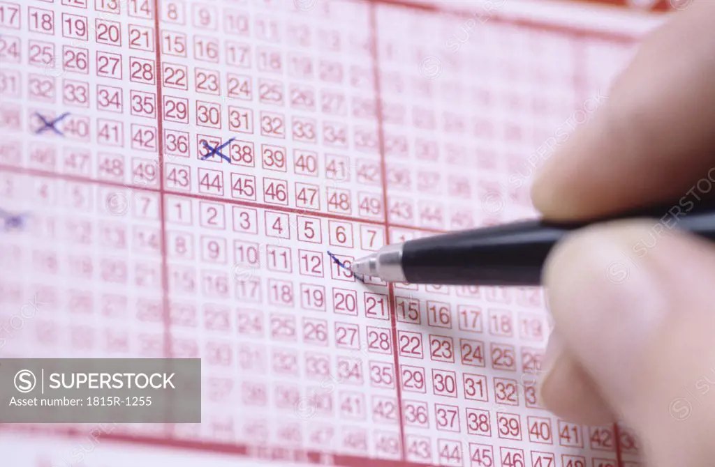 Pen markings on lottery ticket