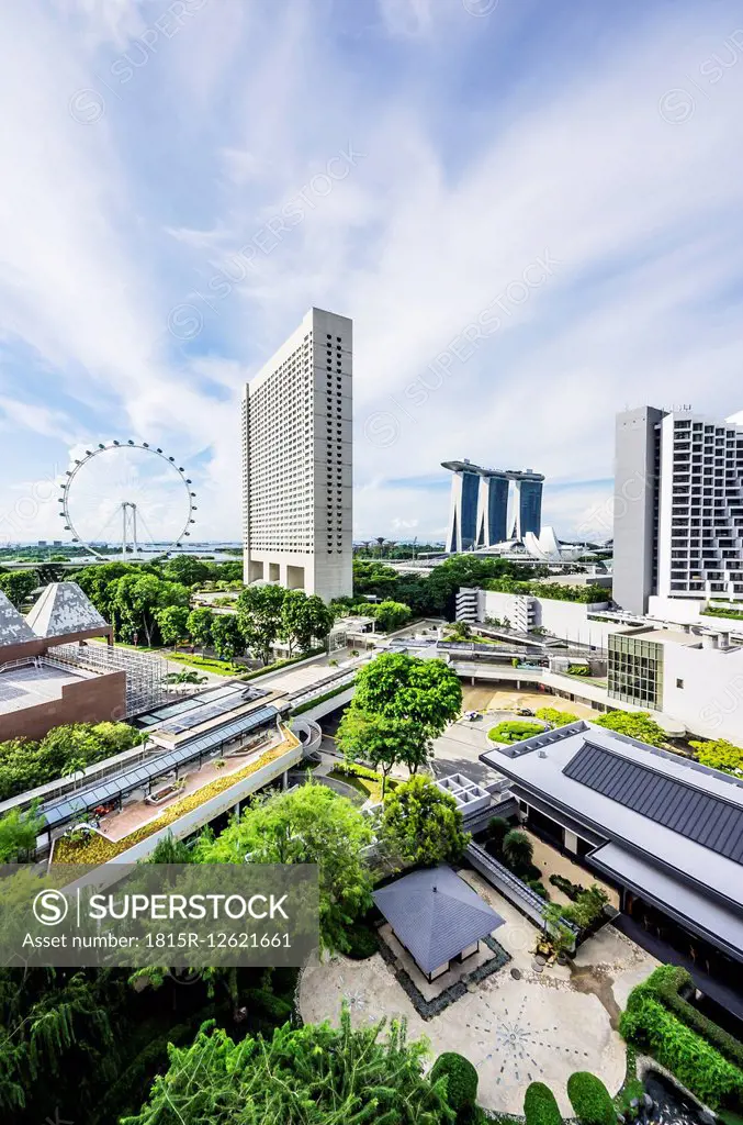 Singapore, View to Marina Bay with Marina Bay Sands Hotel