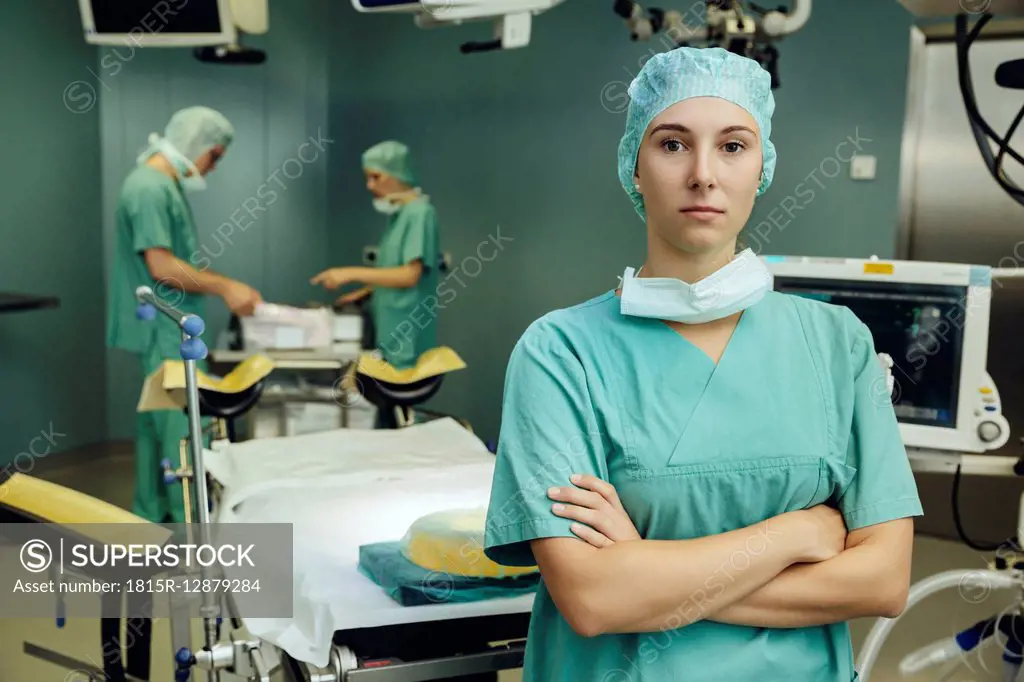 Portrait of operating room nurse in surgery room