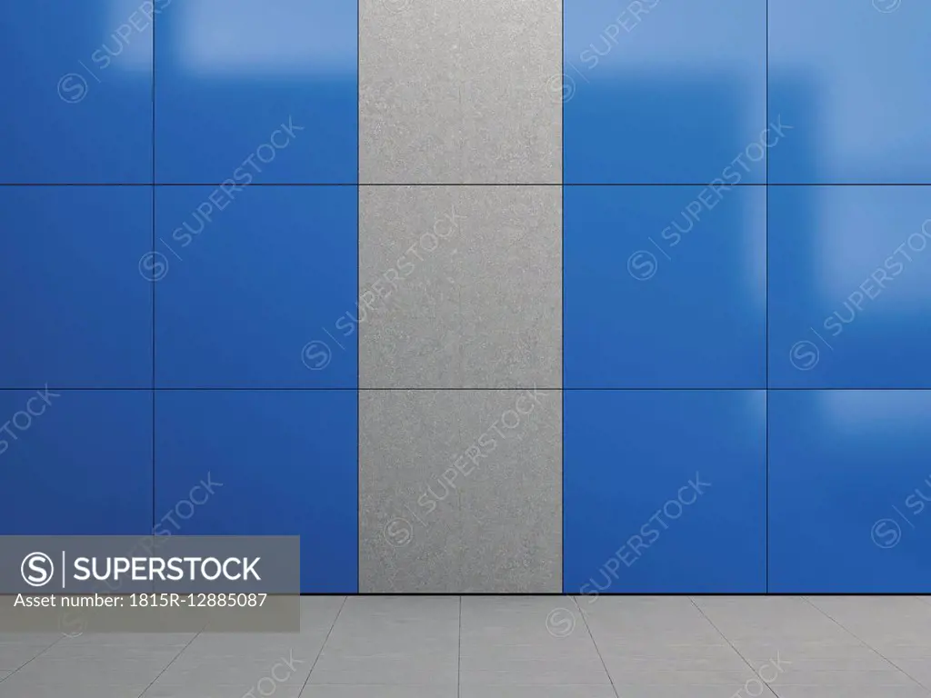3D rendering of interior concrete wall and concrete floor