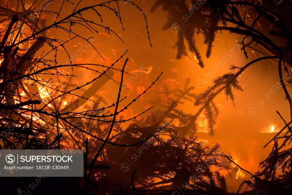 Germany, Forest fire in Heilbad Heiligenstadt