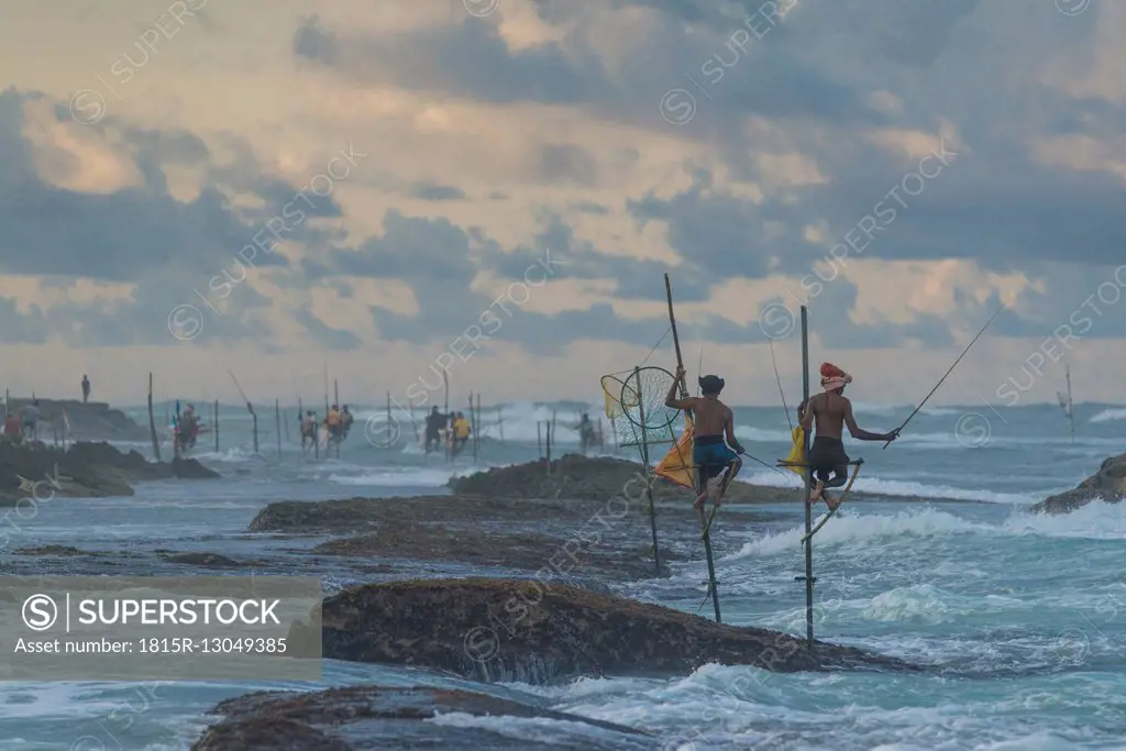 Sri Lanka, Galle, stilt fishermen