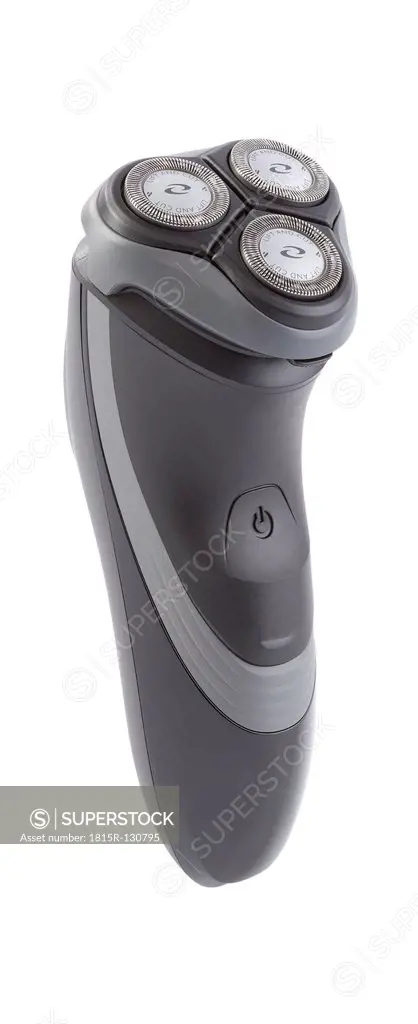Electric shaver on white background, close up