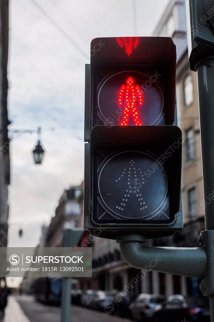 Portugal, Lisbon, Pedestrian light, red light