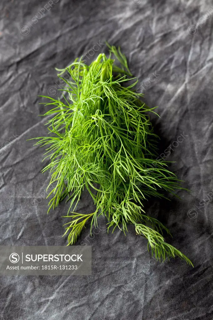 Fresh dill on textile, close up