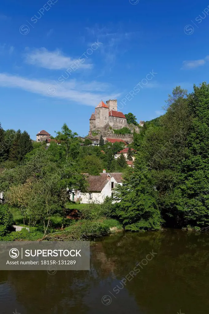 Austria, View of Hardegg Castle in smallest town