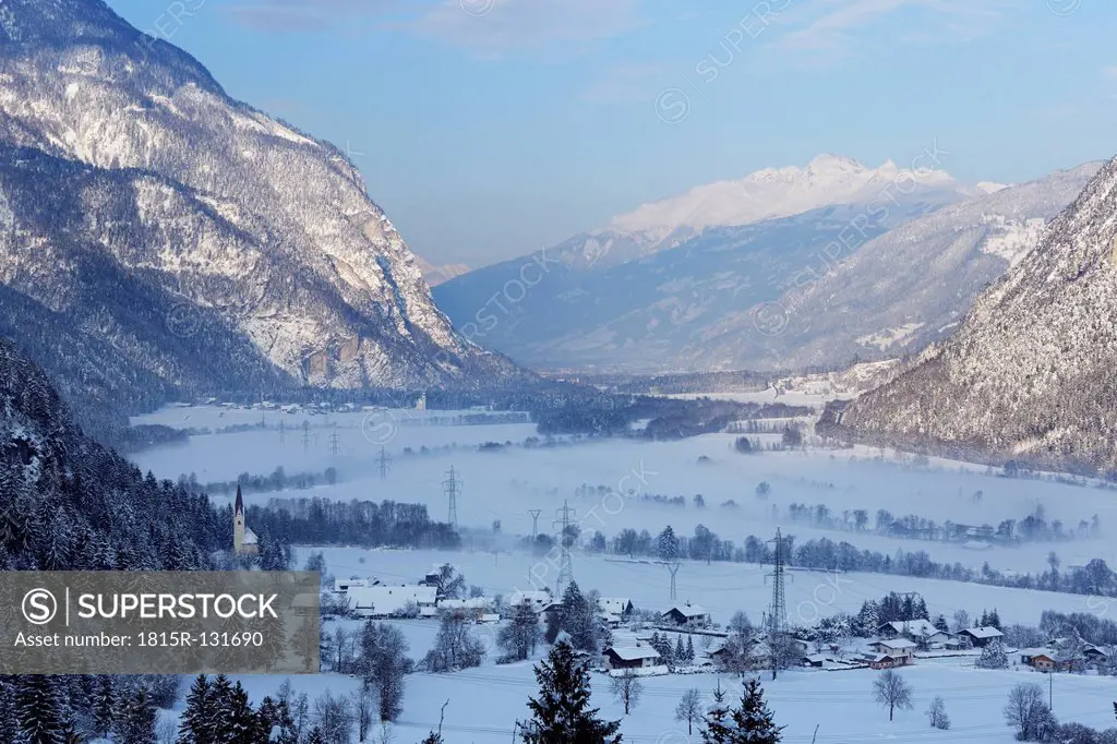 Austria, Carinthia, View of Drau Valley