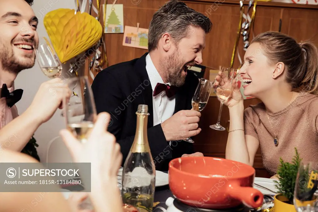 Couple having fun at New Year's Eve party