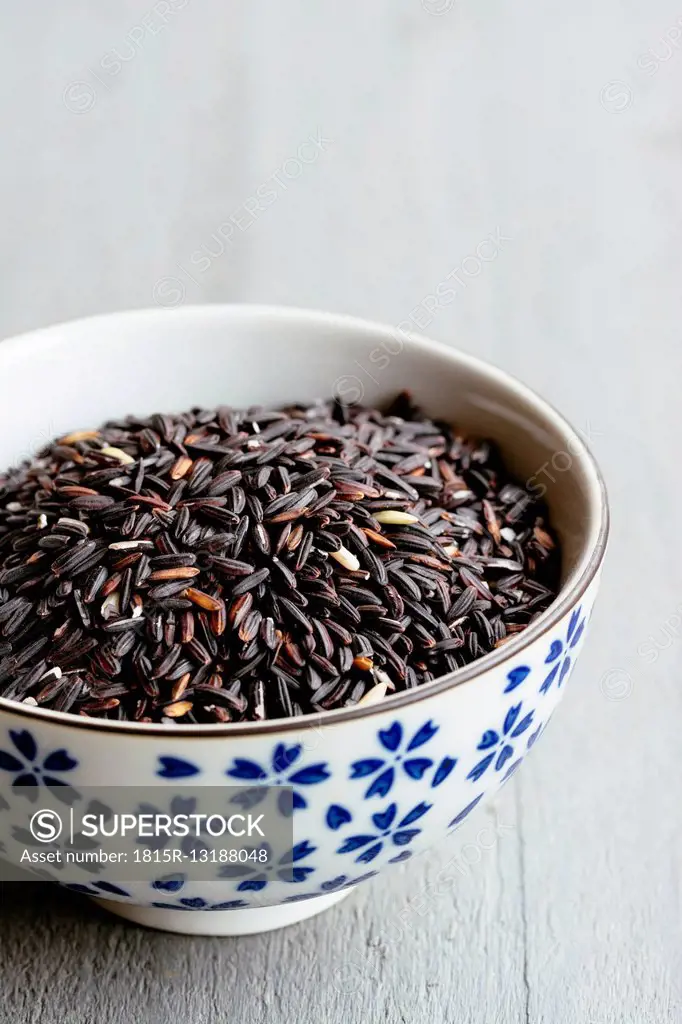 Black sticky rice in a bowl