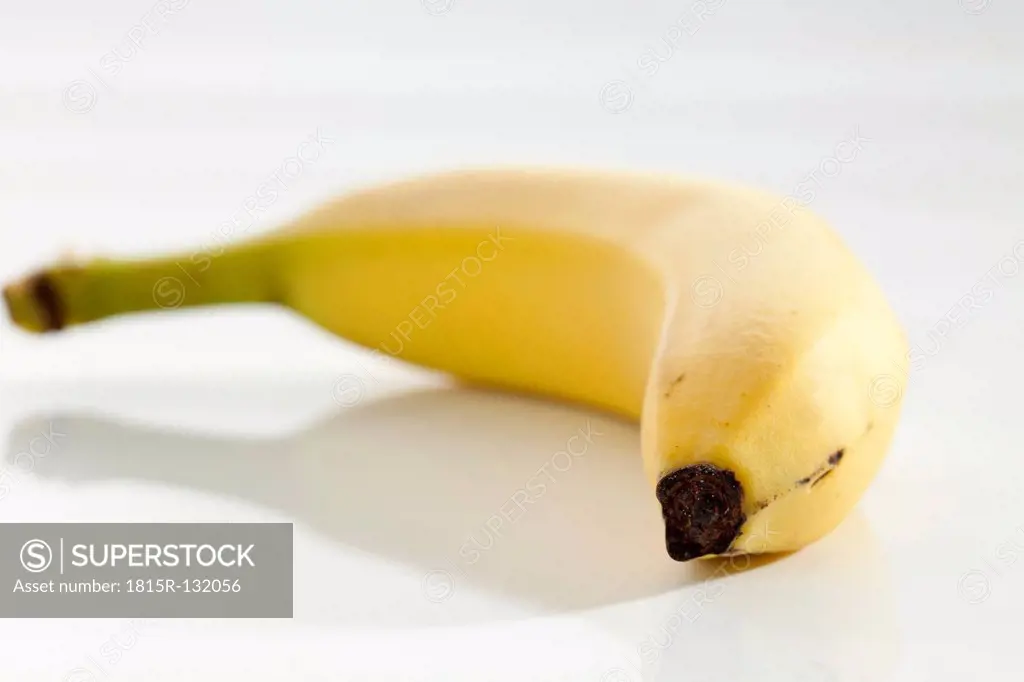 Banana on white background, close up