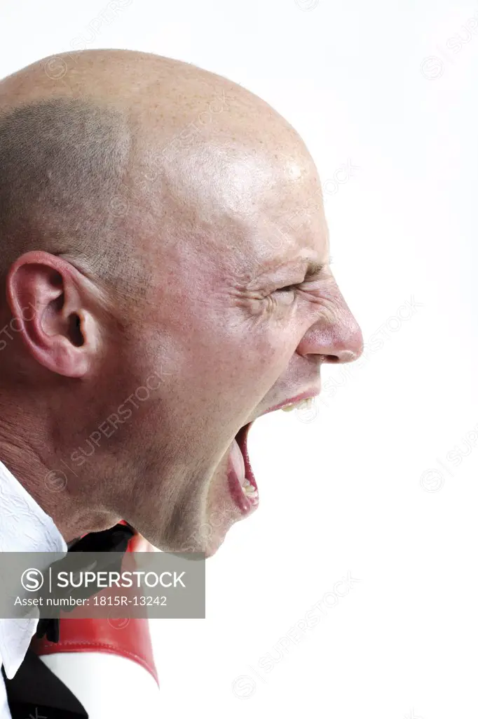 Man screaming, close-up