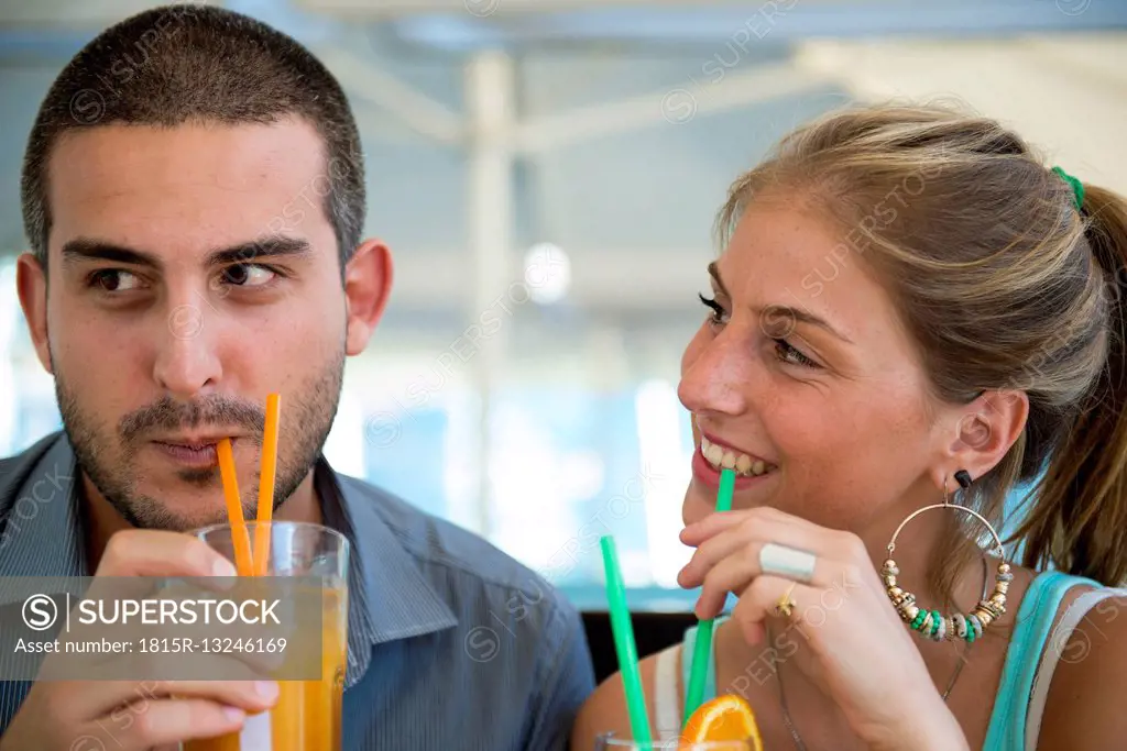 Couple at outdoor cafe