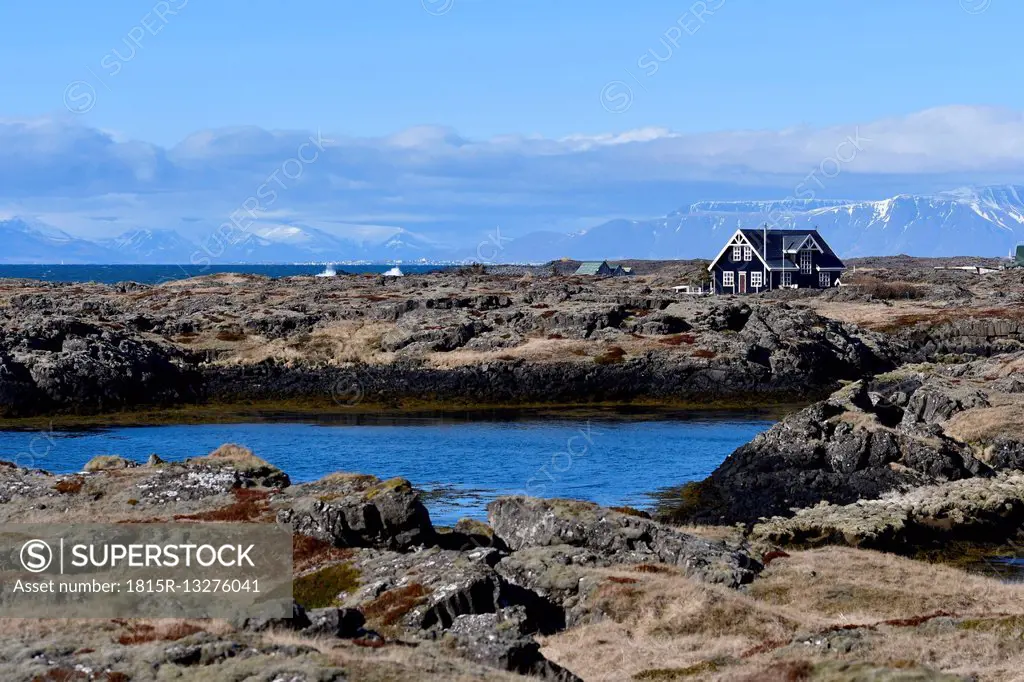 Iceland, House at coast